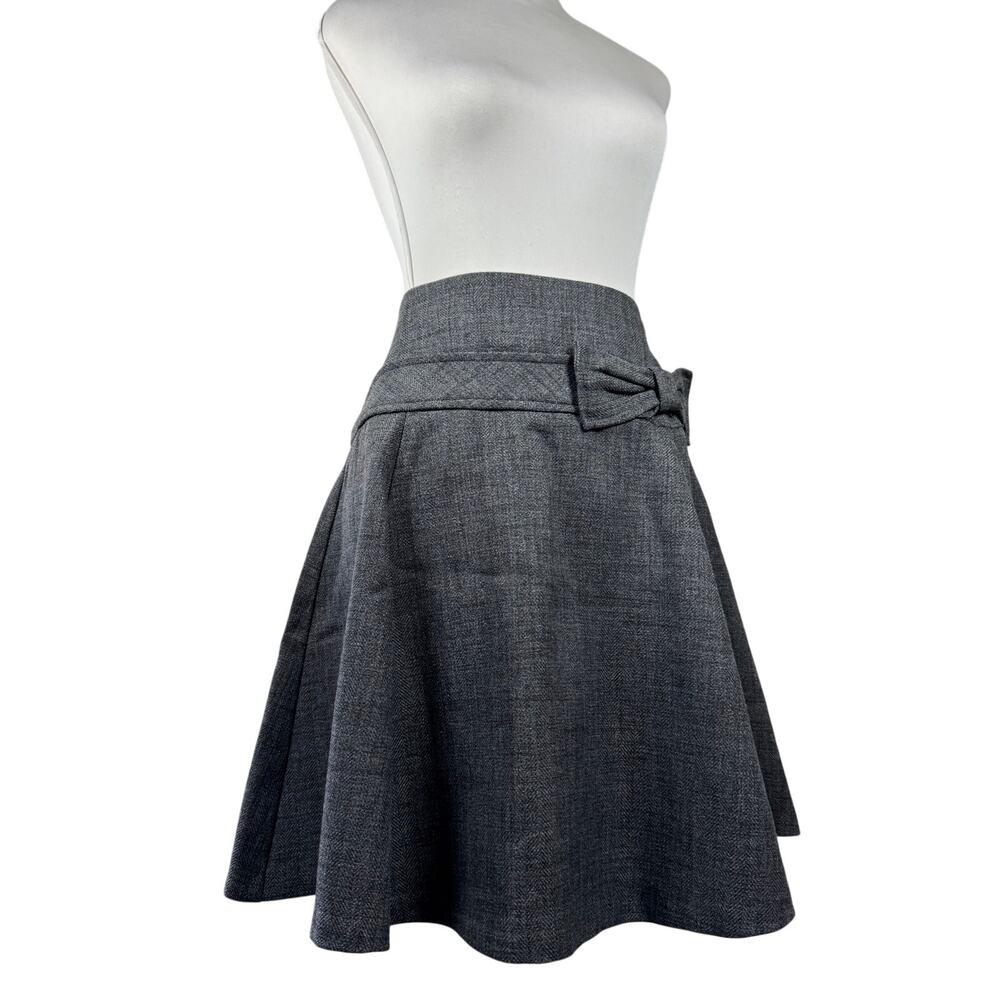 Vintage Y2K Necessary Objects Gray Mini Skirt w/ Waist Bow